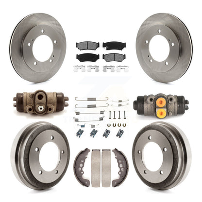 Rotors de frein avant et arrière, Kit de plaquettes et tambours semi-métalliques (9 pièces) pour Chevrolet Tracke