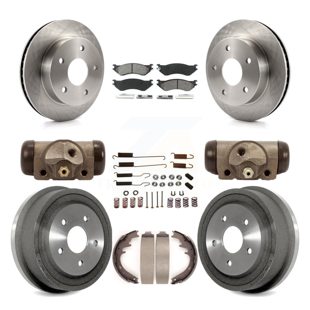 Kit de plaquettes et de tambour semi-métalliques pour Rotor de frein avant et arrière (9 pièces) pour Dodge Ram 1500 4W