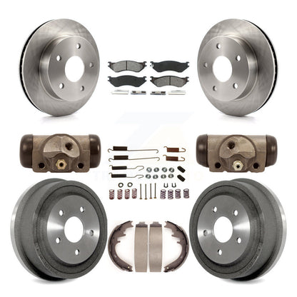 Kit de plaquettes et de tambour semi-métalliques pour Rotor de frein avant et arrière (9 pièces) pour Dodge Ram 1500 4W