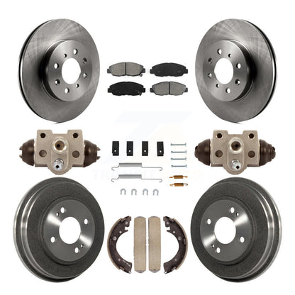 Rotor de frein à disque avant et arrière, Kit de plaquettes et de tambour semi-métalliques (9 pièces) pour Honda Civi