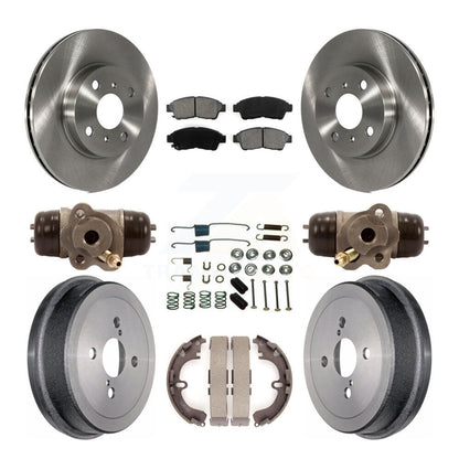 Kit de plaquettes et de tambours semi-métalliques pour Rotor de frein avant et arrière (9 pièces) pour Toyota Corolla Ge