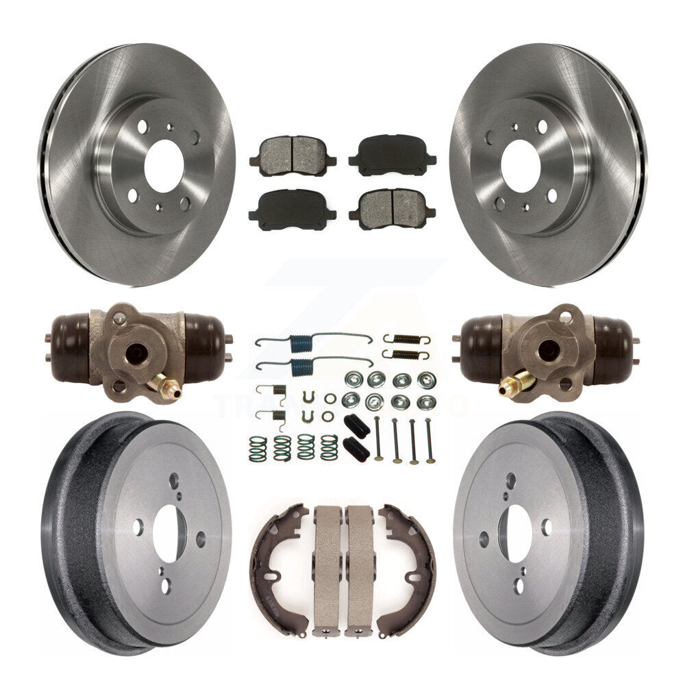 Rotors de frein à disque avant et arrière, Kit de tambour à plaquettes semi-métalliques (9 pièces) pour Toyota Coroll