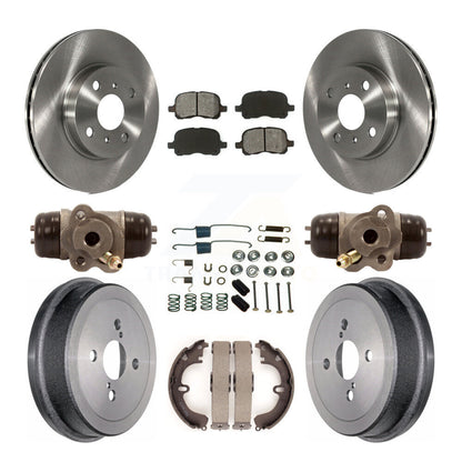 Rotors de frein à disque avant et arrière, Kit de tambour à plaquettes semi-métalliques (9 pièces) pour Toyota Coroll