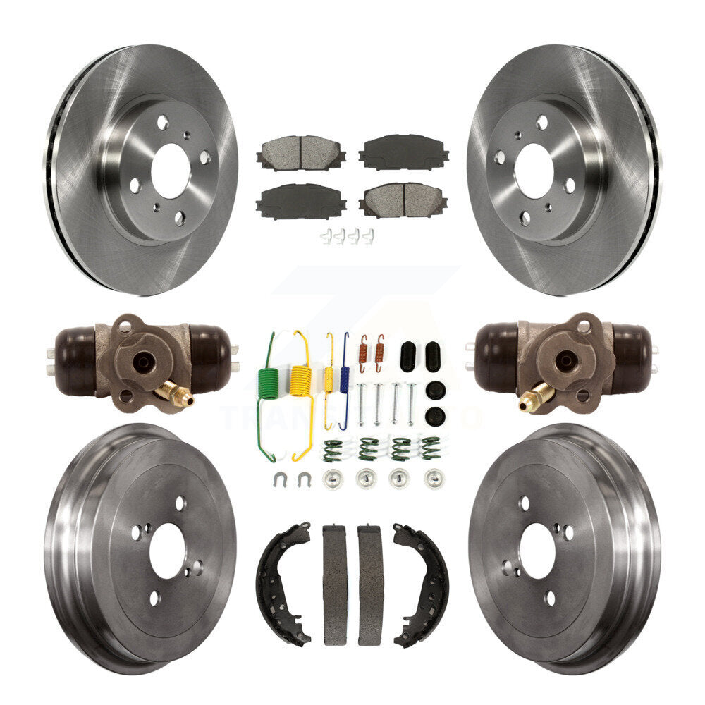 Rotors de frein à disque avant et arrière, Kit de plaquettes et de tambour semi-métalliques (9 pièces) pour Toyota Yari