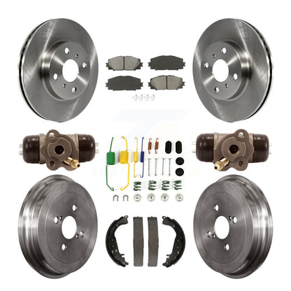 Rotors de frein à disque avant et arrière, Kit de plaquettes et de tambour semi-métalliques (9 pièces) pour Toyota Yari