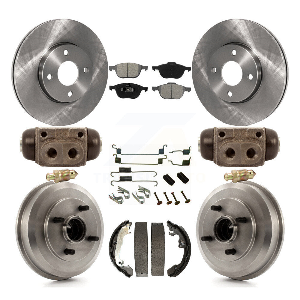Kit de disques de frein à disque avant et arrière, plaquettes semi-métalliques et tambour (9 pièces) pour Ford Focu