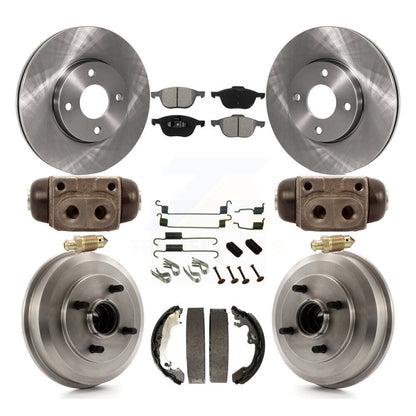 Kit de disques de frein à disque avant et arrière, plaquettes semi-métalliques et tambour (9 pièces) pour Ford Focu