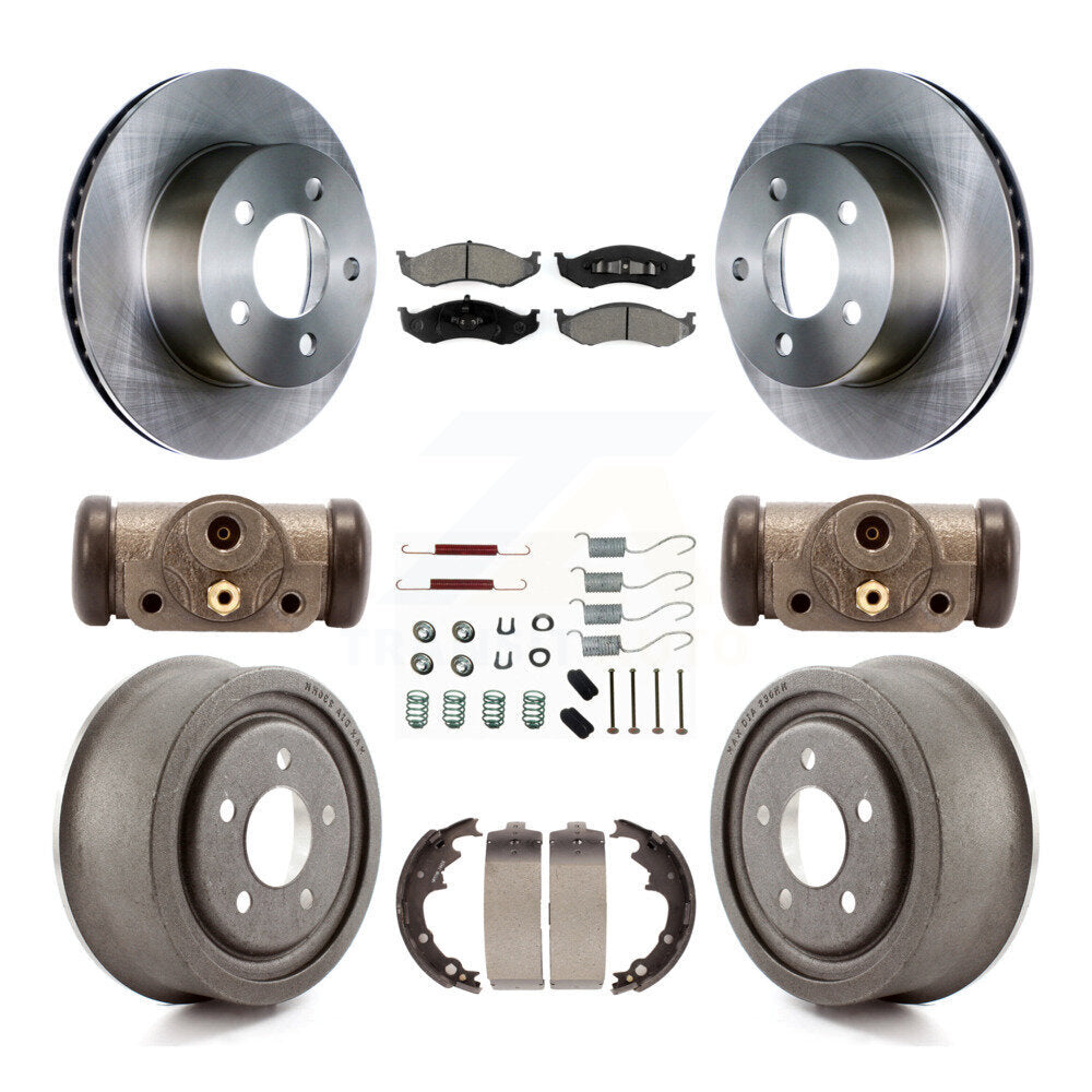 Rotor de frein à disque avant et arrière, Kit de plaquettes et de tambour semi-métalliques (9 pièces) pour Jeep Wrangle