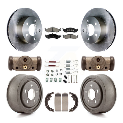 Rotor de frein à disque avant et arrière, Kit de plaquettes et de tambour semi-métalliques (9 pièces) pour Jeep Wrangle
