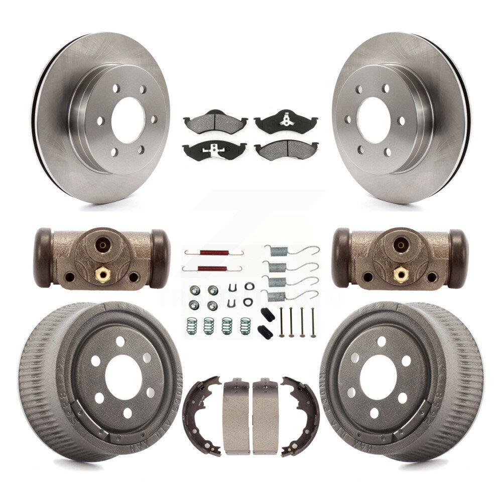 Rotors de frein à disque avant et arrière, Kit de tampons et de tambour semi-métalliques (9 pièces) pour Dodge Dakot