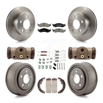 Kit de plaquettes et de tambour semi-métalliques pour Rotor de frein avant et arrière (9 pièces) pour Jeep Wrangler T