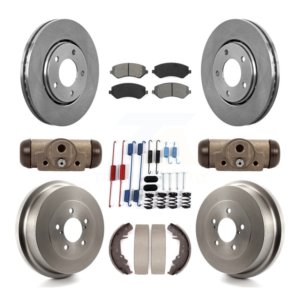 Rotors de frein avant et arrière, Kit de tambour à plaquettes semi-métalliques (9 pièces) pour Dodge Caravan Gran