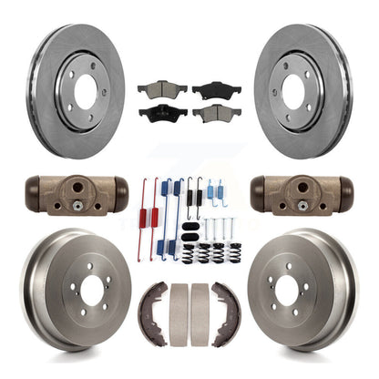 Rotor de frein à disque avant et arrière, Kit de plaquettes et de tambour semi-métalliques (9 pièces) pour Dodge Carava