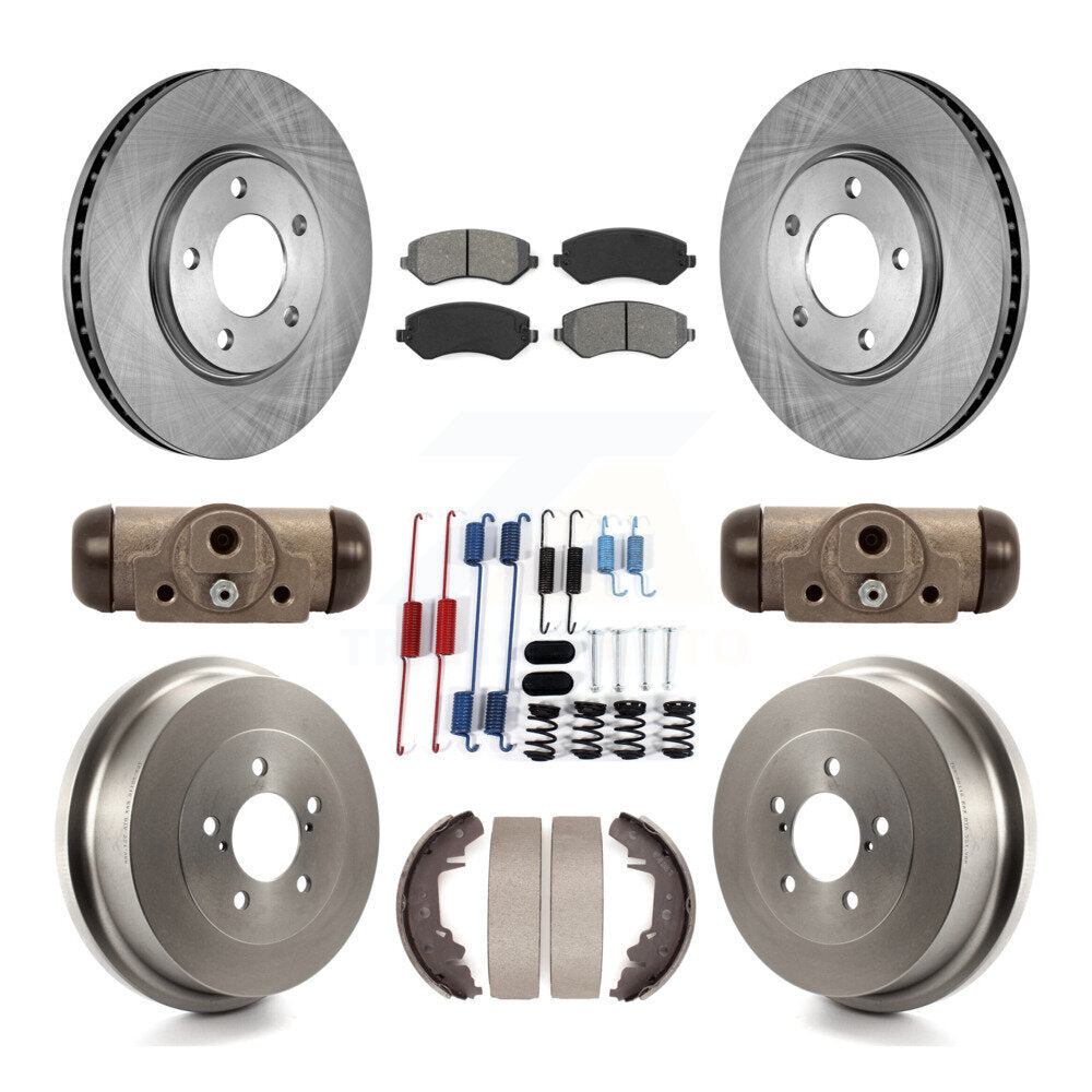 Rotors de frein avant et arrière, Kit de tambour à plaquettes semi-métalliques (9 pièces) pour Dodge Grand Carava