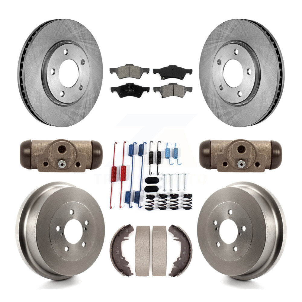 Rotors de frein avant et arrière, Kit de tambour à plaquettes semi-métalliques (9 pièces) pour Dodge Caravan Gran