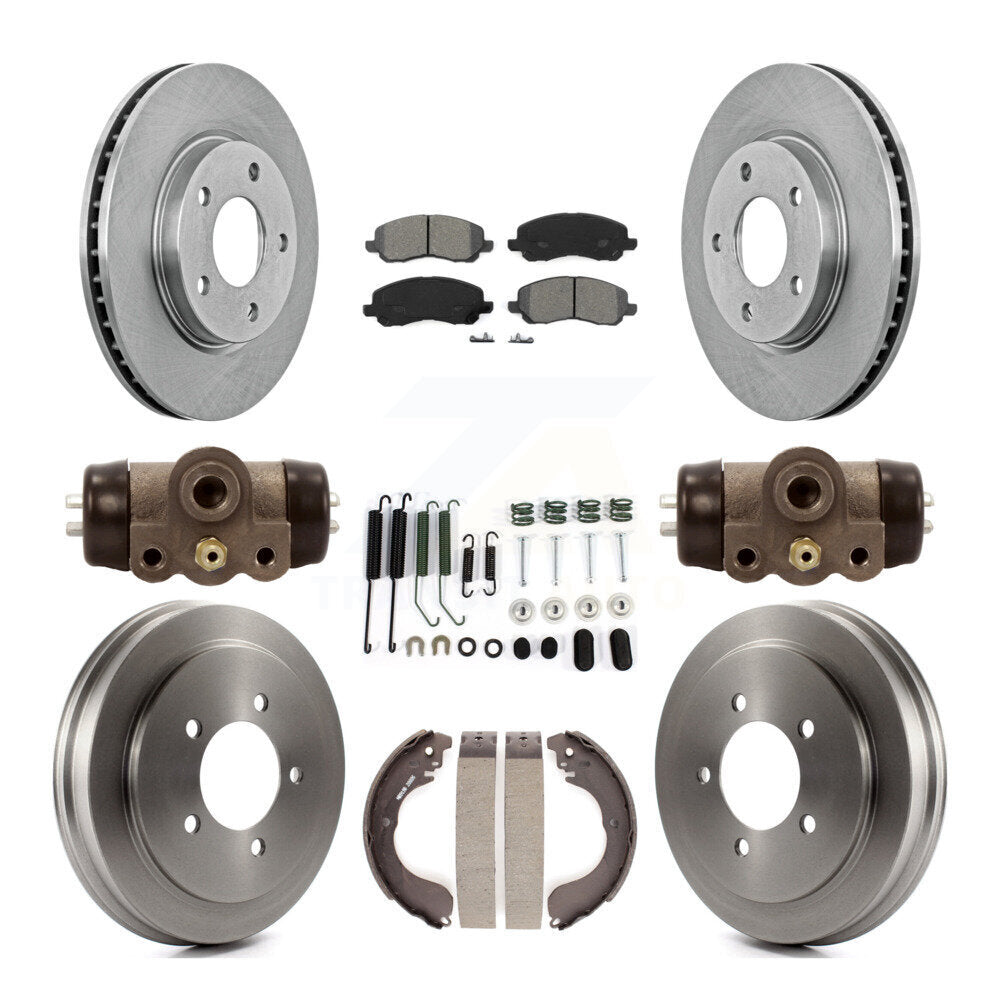Rotor de frein à disque avant et arrière, Kit de plaquettes et de tambour semi-métalliques (9 pièces) pour Dodge Calibe