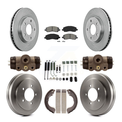 Rotor de frein à disque avant et arrière, Kit de plaquettes et de tambour semi-métalliques (9 pièces) pour Dodge Calibe