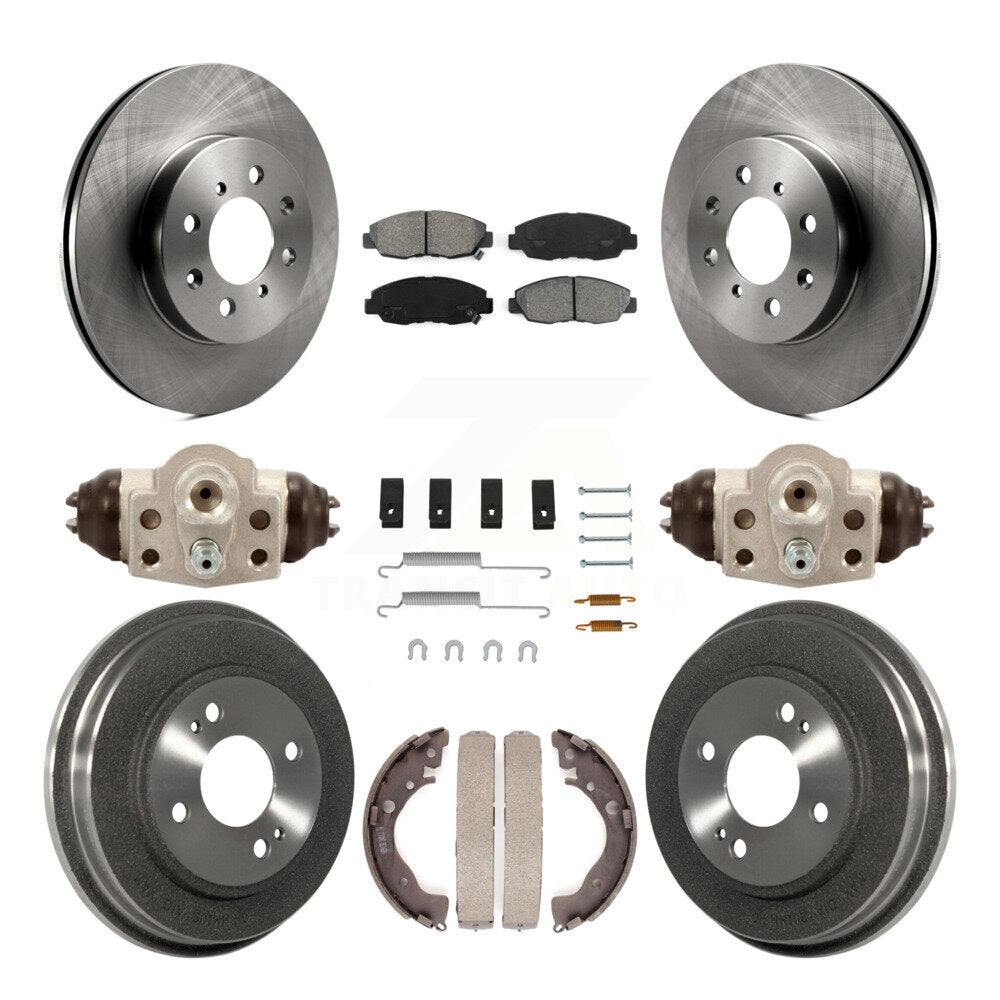 Rotor de frein à disque avant et arrière, Kit de plaquettes et de tambour semi-métalliques (9 pièces) pour Honda Insigh