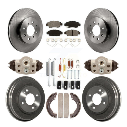 Rotors de frein à disque avant et arrière, plaquettes semi-métalliques et Kit de tambour (9 pièces) pour Honda Fi
