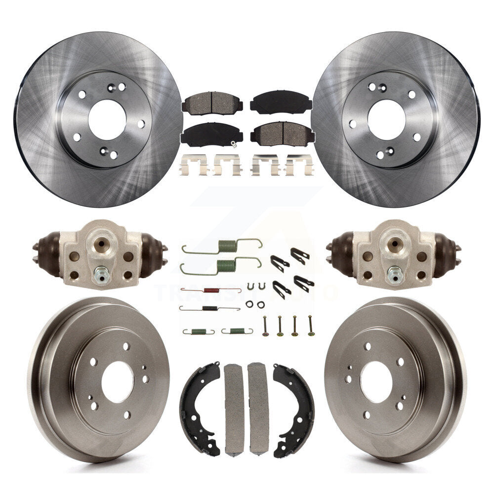 Rotors de frein à disque avant et arrière, Kit de tambour à plaquettes semi-métalliques (9 pièces) pour Honda Civic G