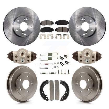 Rotors de frein à disque avant et arrière, Kit de tambour à plaquettes semi-métalliques (9 pièces) pour Honda Civic G