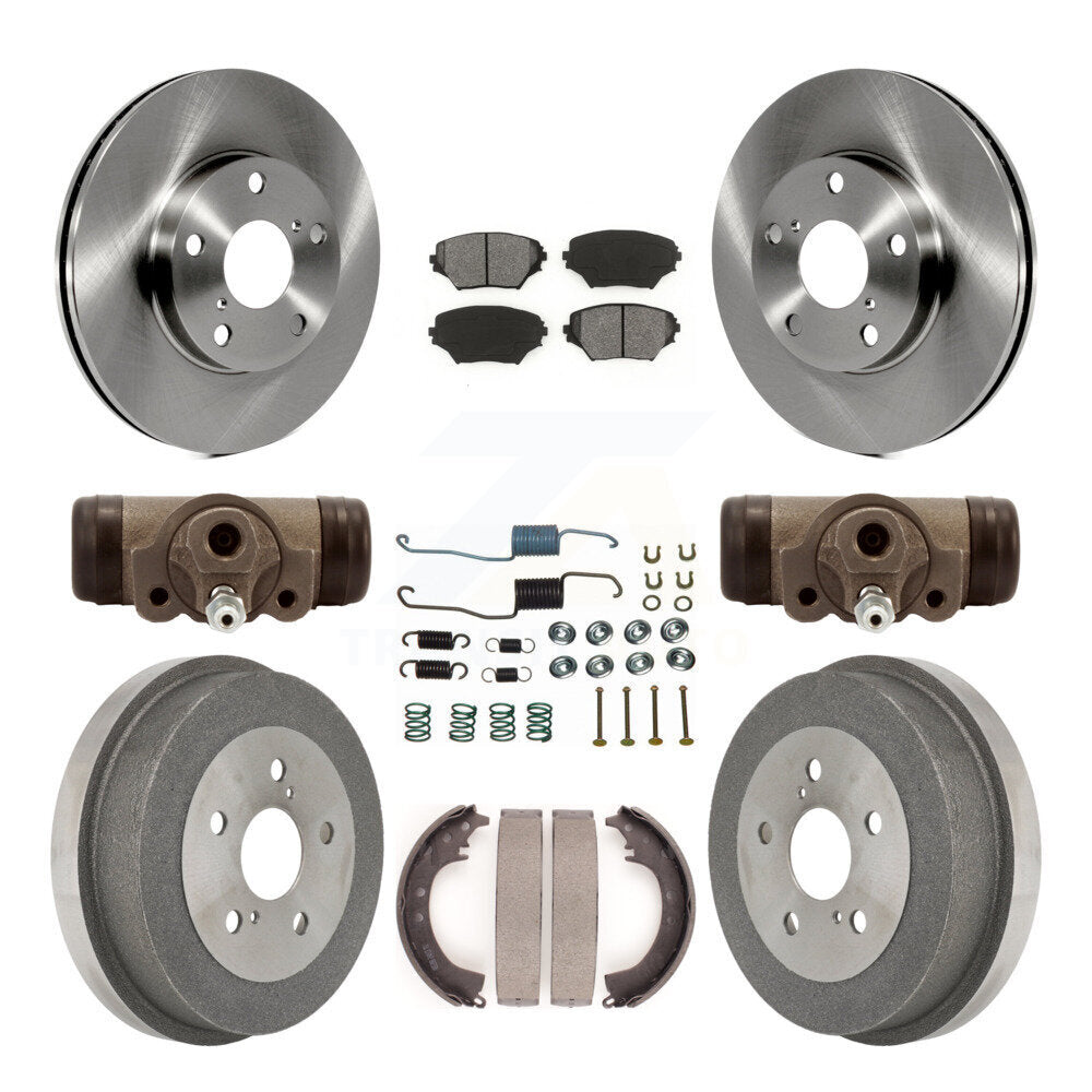 Rotor de frein à disque avant et arrière, Kit de plaquettes et de tambour semi-métalliques (9 pièces) pour Toyota RAV