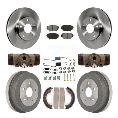 Rotor de frein à disque avant et arrière, Kit de plaquettes et de tambour semi-métalliques (9 pièces) pour Toyota RAV