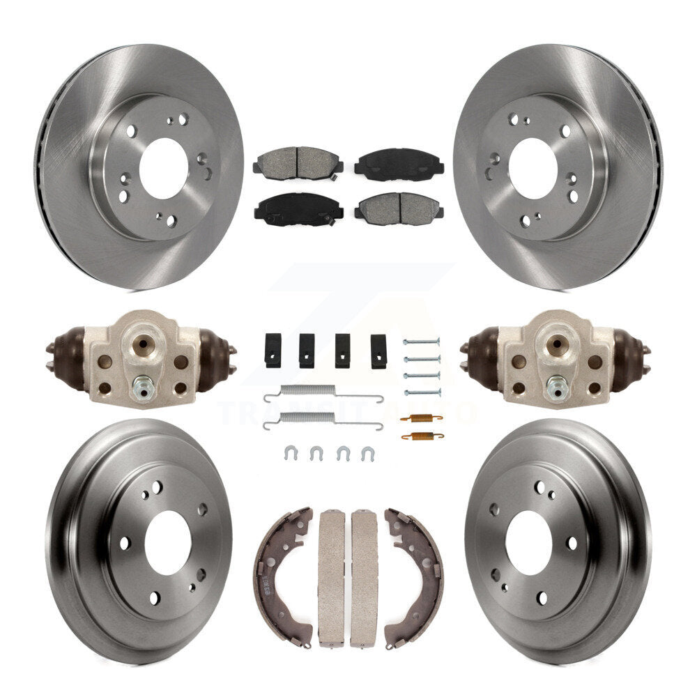 Rotor de frein à disque avant et arrière, Kit de plaquettes et de tambour semi-métalliques (9 pièces) pour Honda Civi