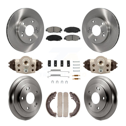 Rotor de frein à disque avant et arrière, Kit de plaquettes et de tambour semi-métalliques (9 pièces) pour Honda Civi