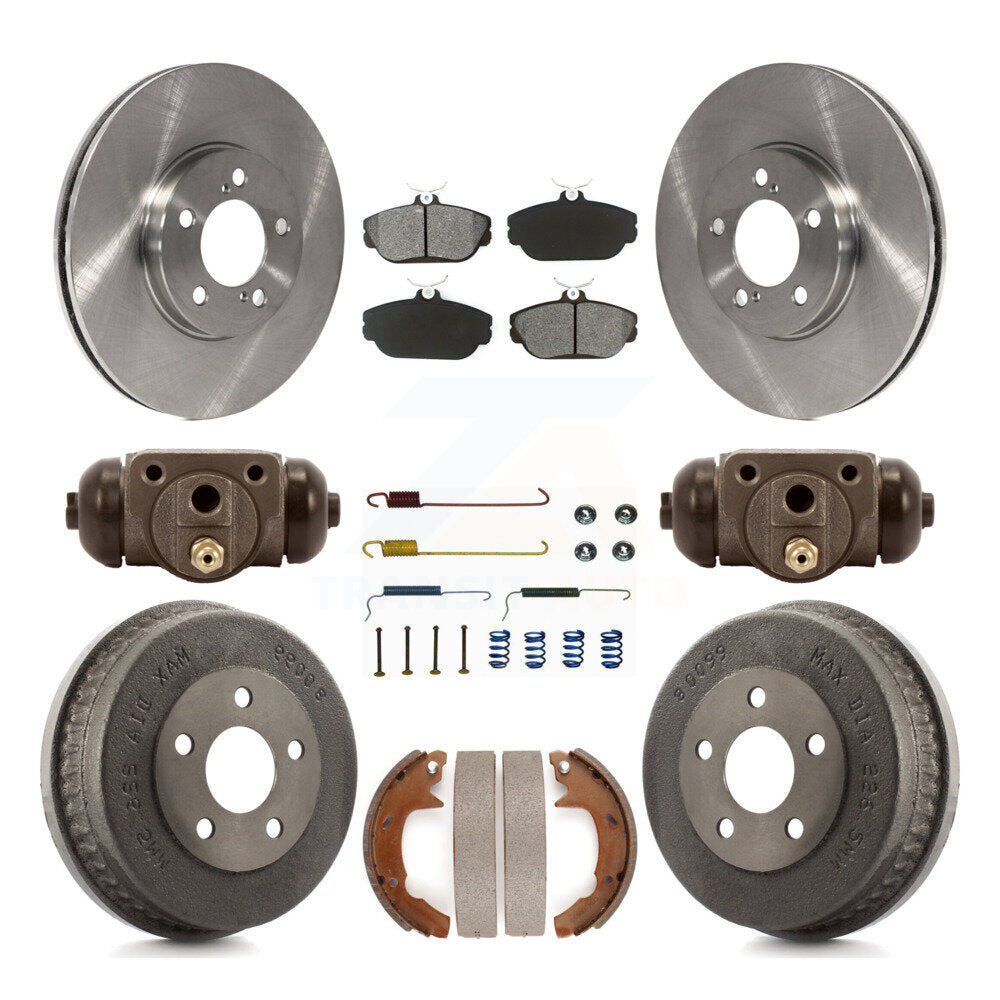 Rotor de frein à disque avant et arrière, Kit de plaquettes et de tambour semi-métalliques (9 pièces) pour Ford Tauru