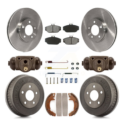 Rotor de frein à disque avant et arrière, Kit de plaquettes et de tambour semi-métalliques (9 pièces) pour Ford Tauru