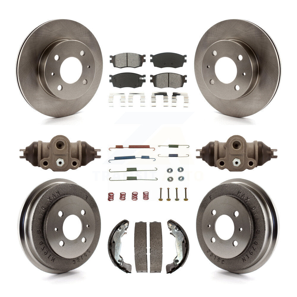 Rotors de frein à disque avant et arrière, Kit de tambour à plaquettes semi-métalliques (9 pièces) pour Hyundai Accen