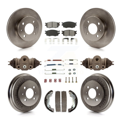 Rotors de frein à disque avant et arrière, Kit de tambour à plaquettes semi-métalliques (9 pièces) pour Hyundai Accen