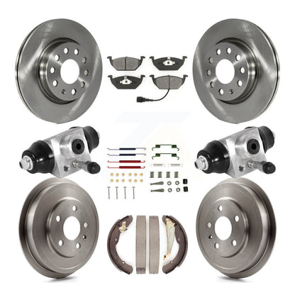 Kit de plaquettes et de tambour semi-métalliques pour Rotor de frein avant et arrière (9 pièces) pour Volkswagen Jett