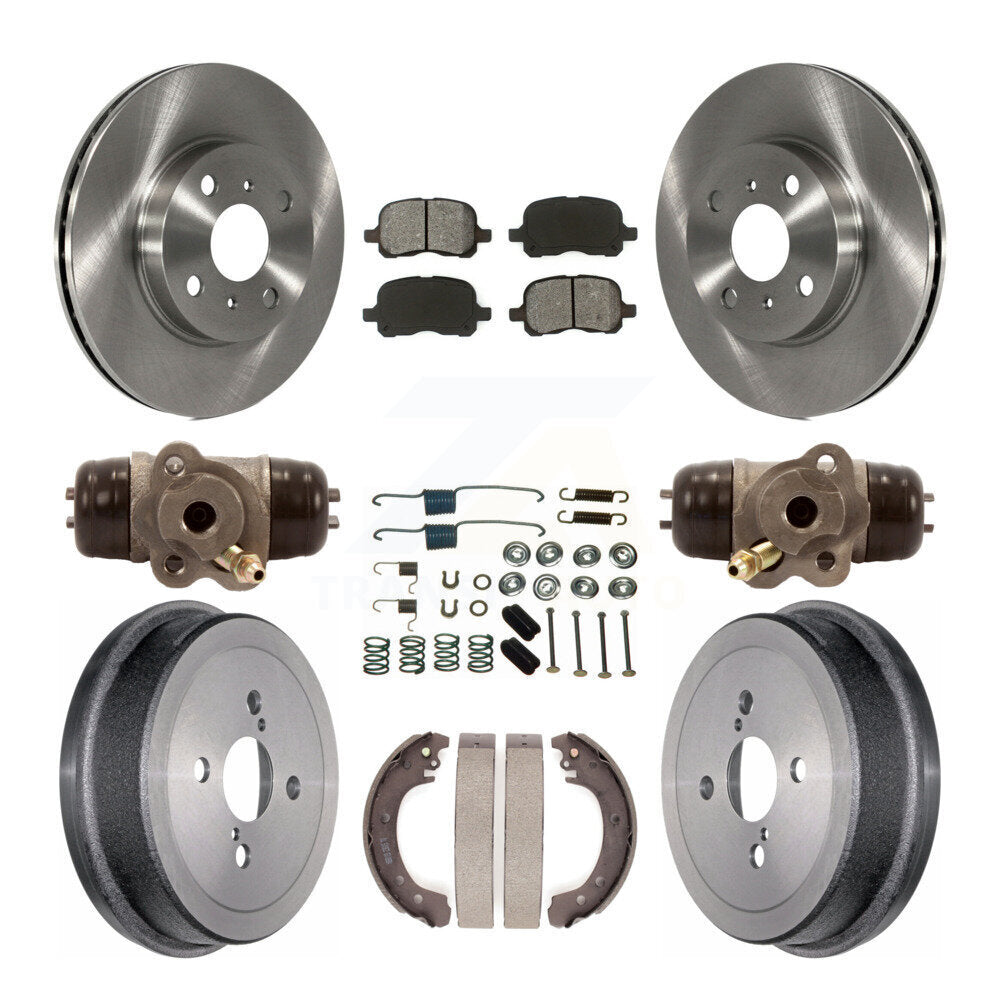 Rotors de frein à disque avant et arrière, Kit de tambour à plaquettes semi-métalliques (9 pièces) pour Toyota Coroll
