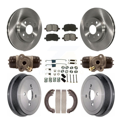 Rotors de frein à disque avant et arrière, Kit de tambour à plaquettes semi-métalliques (9 pièces) pour Toyota Coroll