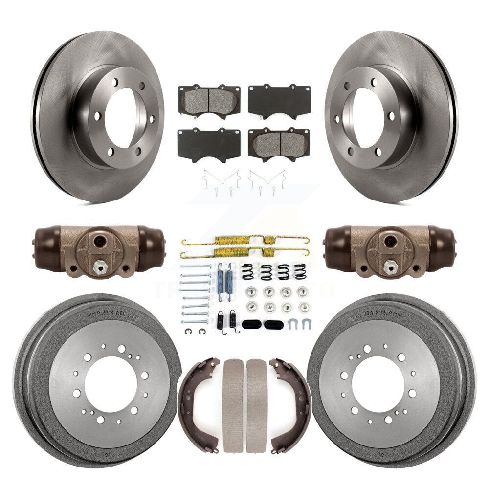 Rotor de frein à disque avant et arrière, Kit de plaquettes et de tambour semi-métalliques (9 pièces) pour Toyota Tundr
