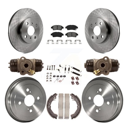Rotor de frein à disque avant et arrière, Kit de plaquettes et de tambour semi-métalliques (9 pièces) pour Toyota Ech