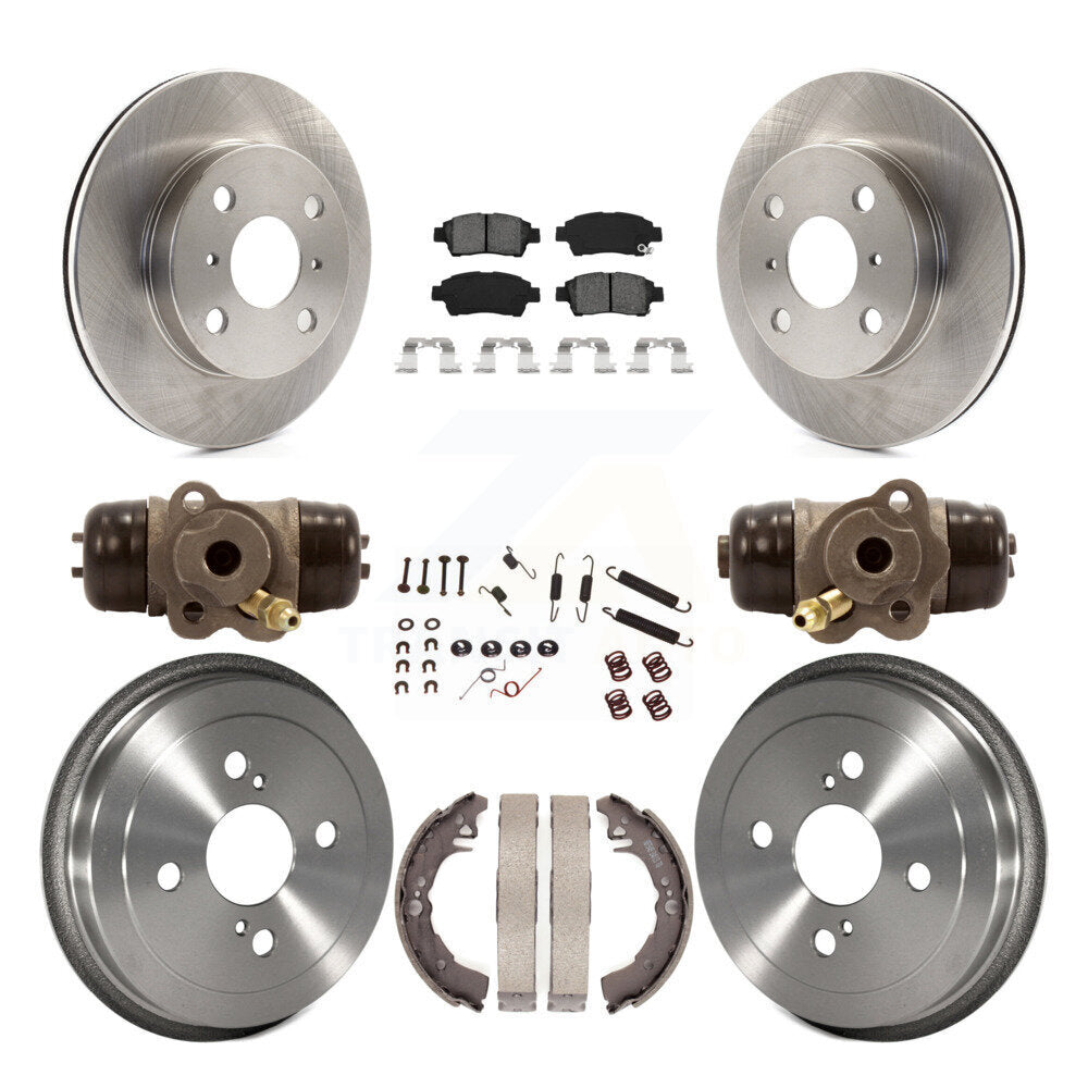 Kit de tambour à plaquettes semi-métalliques pour Rotor de frein avant et arrière (9 pièces) pour Toyota Echo à 08 0