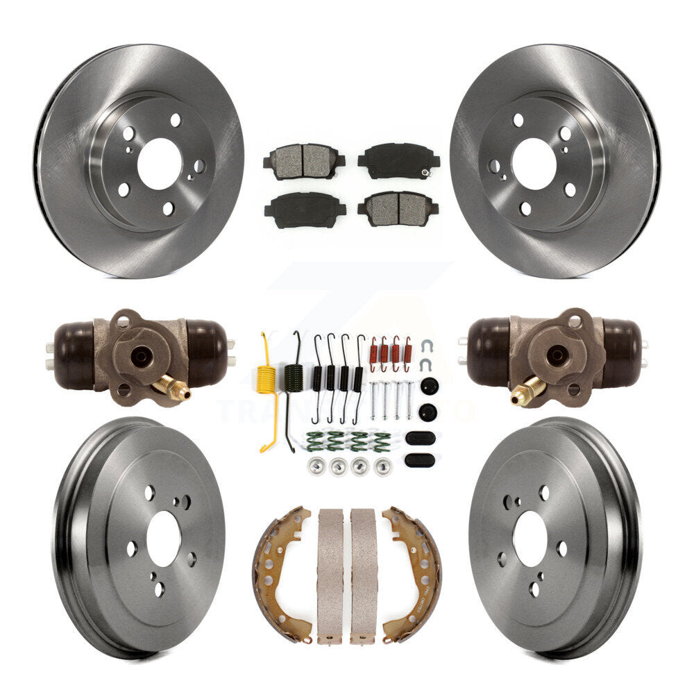 Kit de plaquettes et de tambour semi-métalliques pour rotor de frein avant et arrière (9 pièces) pour Toyota Priu 04-07