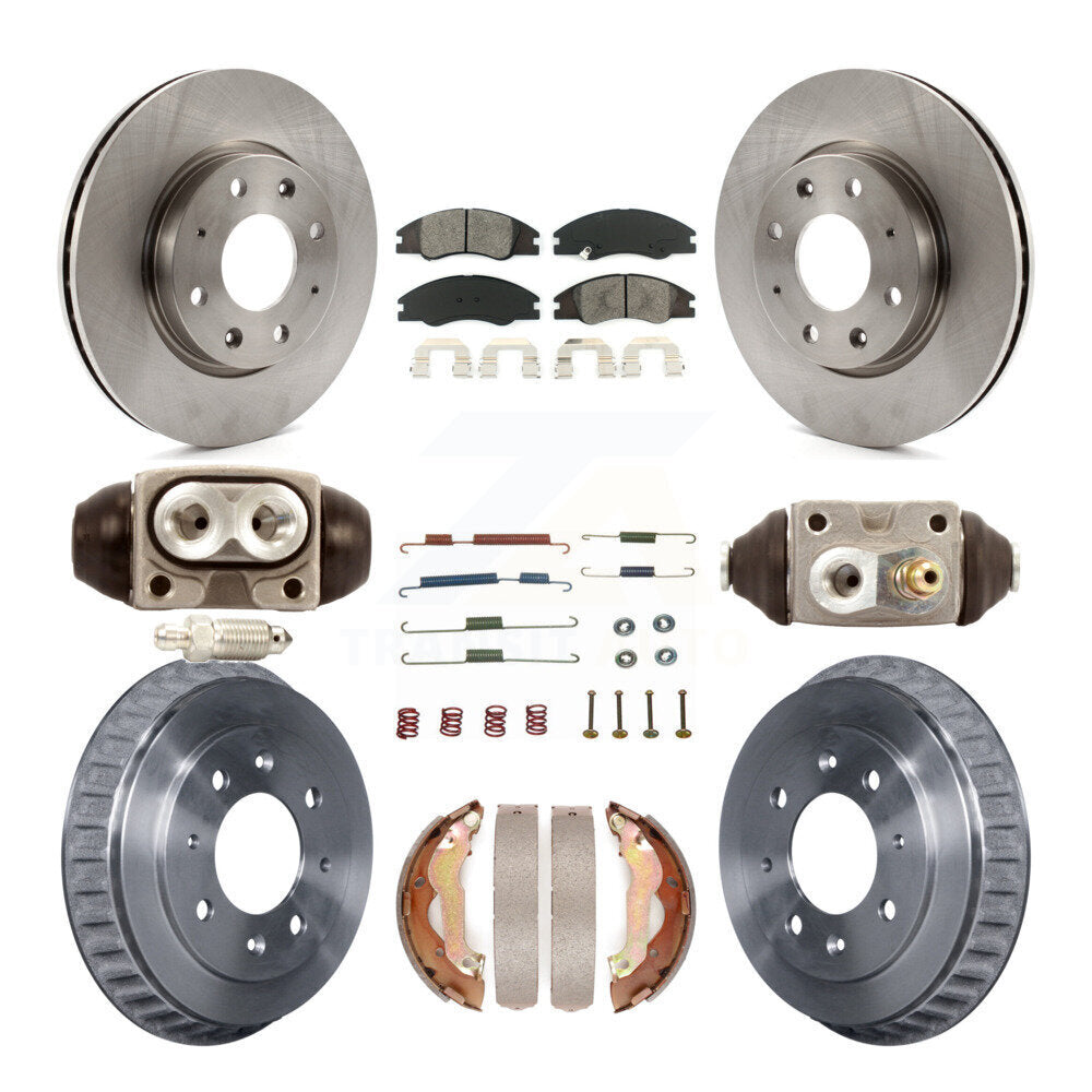 Rotor de frein à disque avant et arrière, plaquettes semi-métalliques et Kit de tambour (9 pièces) pour Kia Spectr