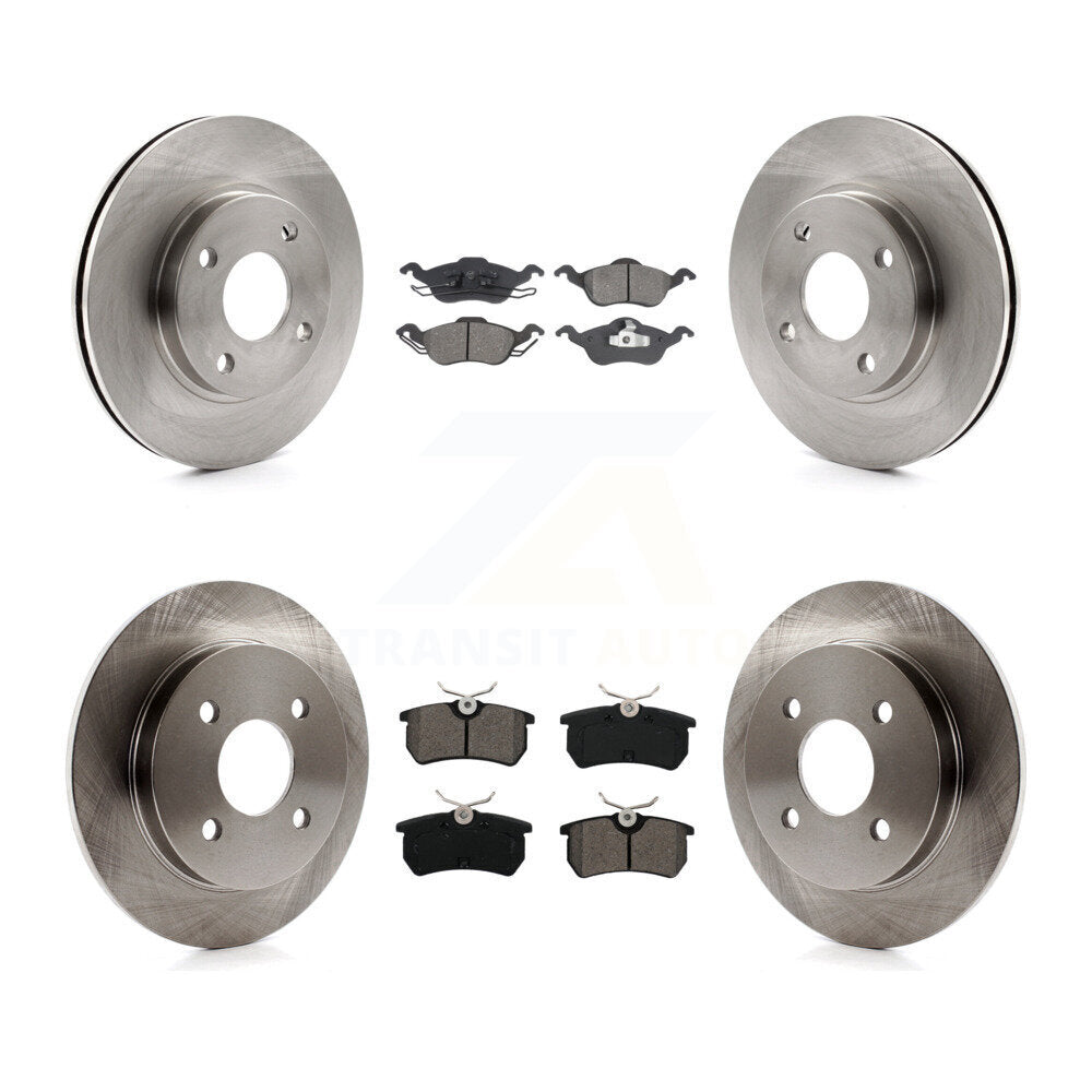 Kit de rotors de frein à disque avant et arrière et plaquettes semi-métalliques pour Ford Focus