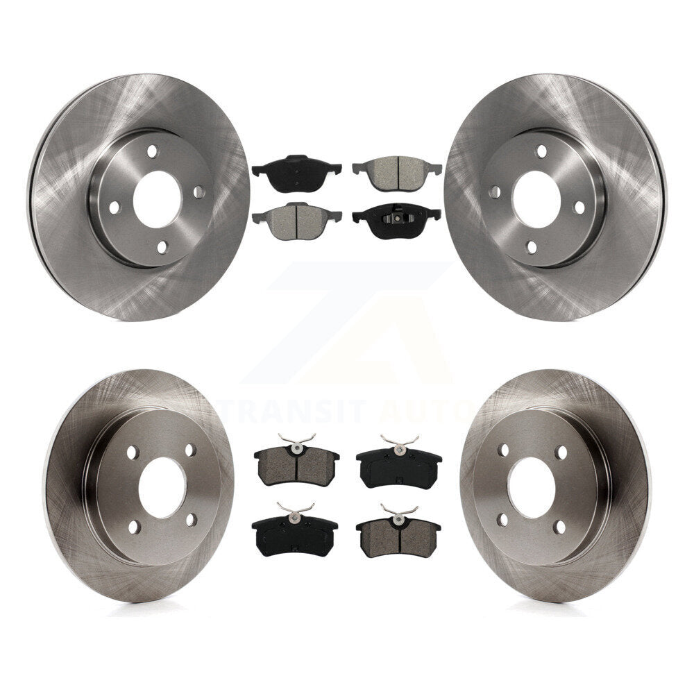 Kit de rotor de frein avant et arrière et plaquettes semi-métalliques pour frein arrière à disque Ford Focus