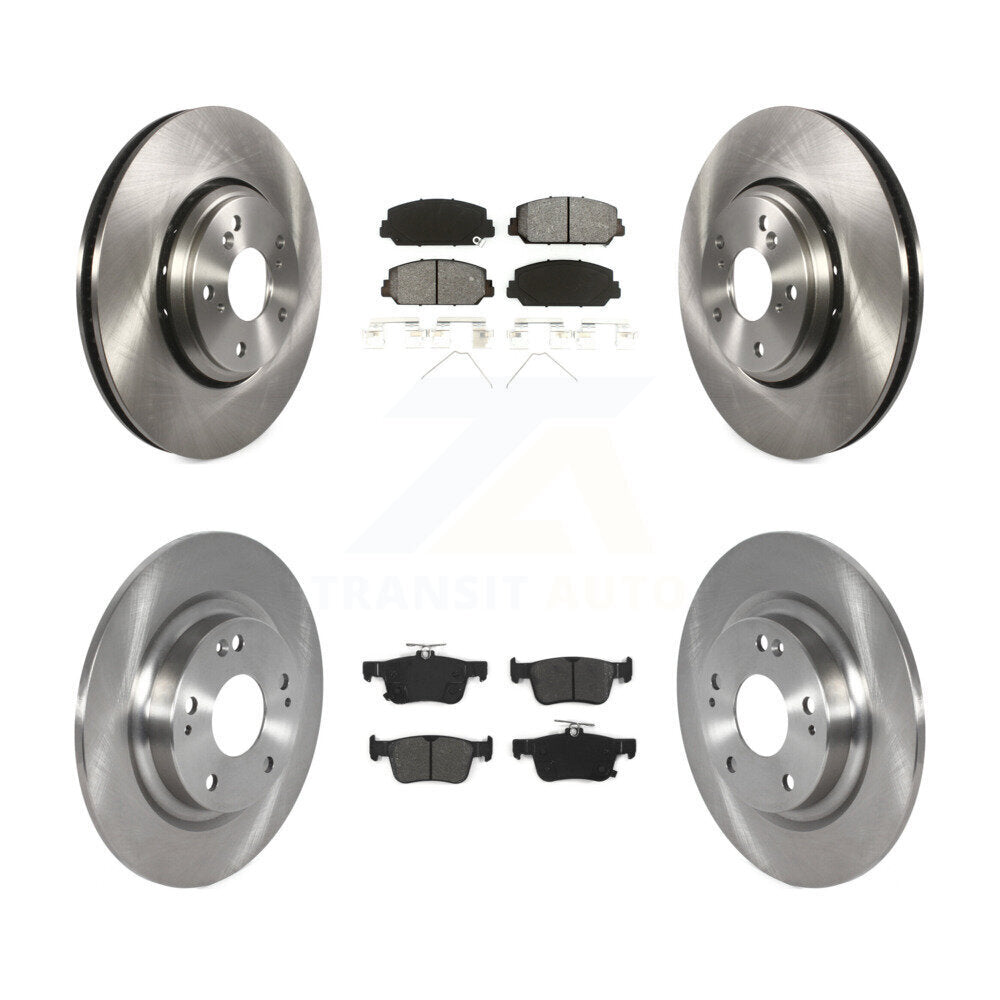 Kit de rotors de frein à disque avant et arrière et plaquettes semi-métalliques pour Honda Civic