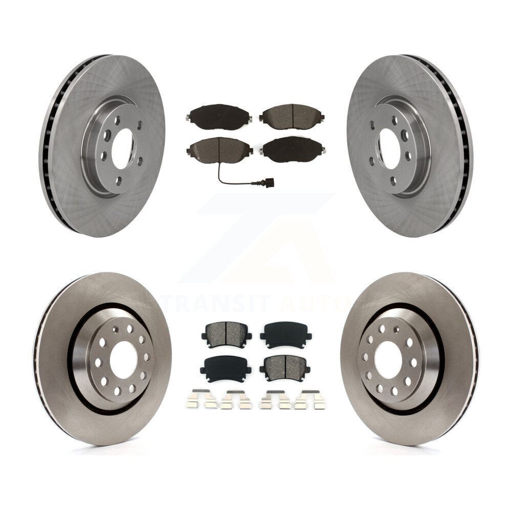Kit de disques de frein à disque avant et arrière et plaquettes semi-métalliques pour Volkswagen CC AWD