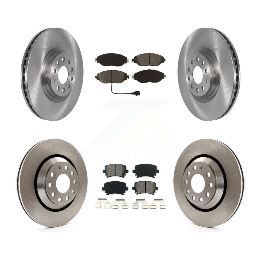 Kit de disques de frein à disque avant et arrière et plaquettes semi-métalliques pour Volkswagen GTI