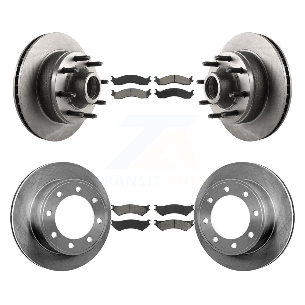 Kit de rotor de frein avant et arrière et plaquettes semi-métalliques pour Ford E-350 Super Duty E-25