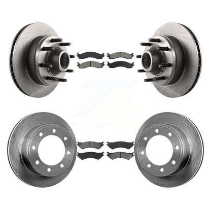 Kit de rotor de frein avant et arrière et plaquettes semi-métalliques pour Ford E-350 Super Duty E-25