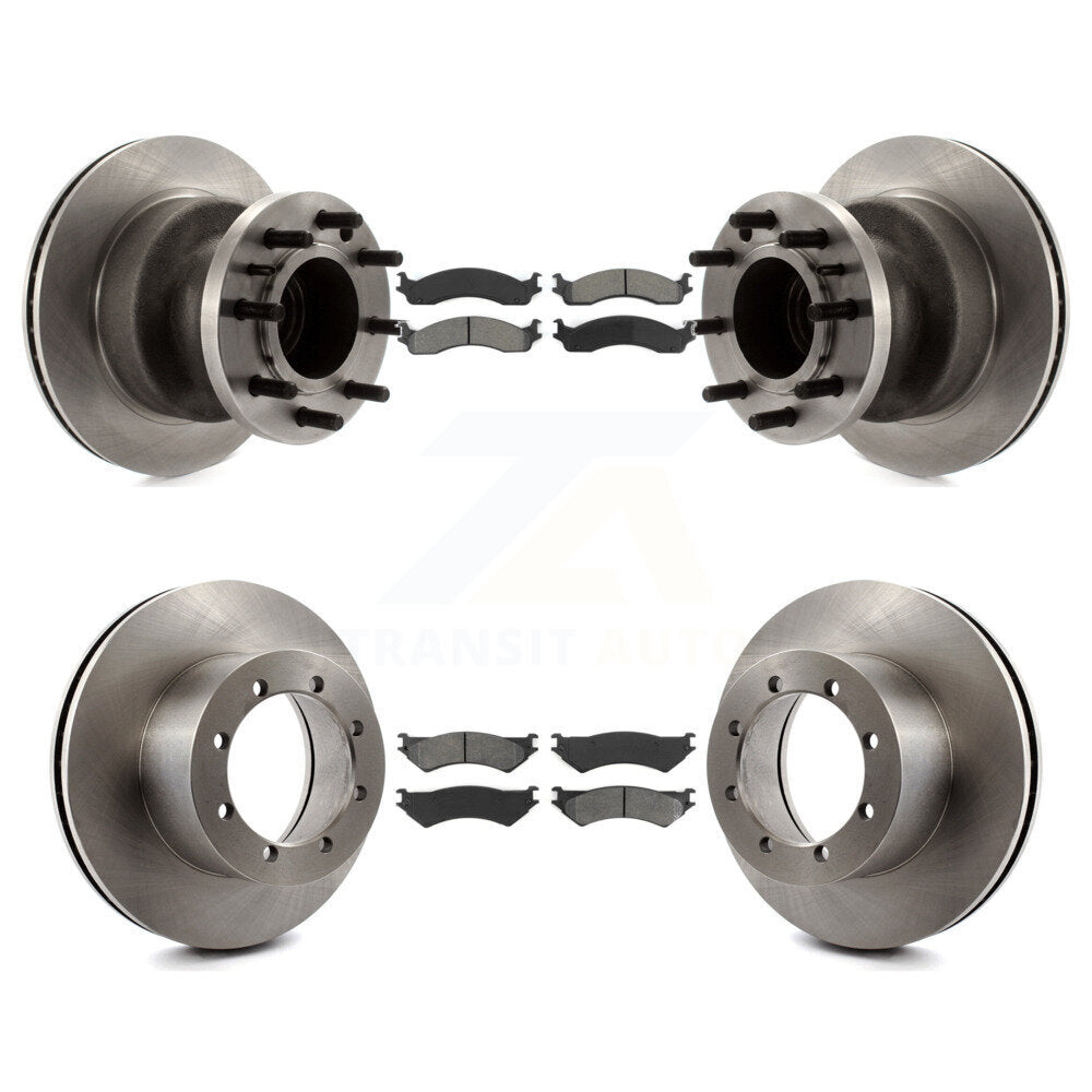 Kit de rotors de frein à disque avant et arrière et plaquettes semi-métalliques pour Ford E-350 Super Dut