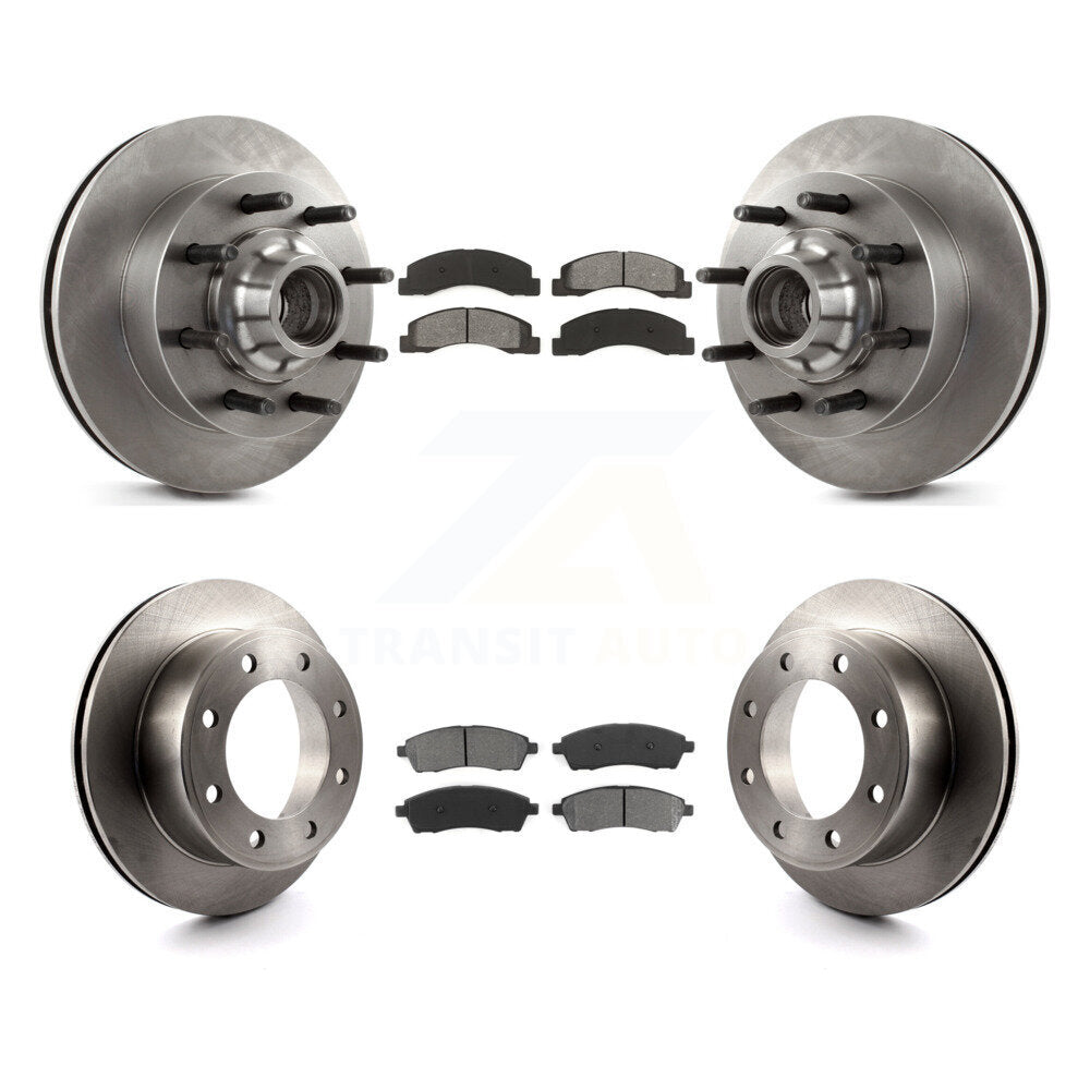 Kit de rotor de frein avant et arrière et plaquettes semi-métalliques pour Ford F-350 Super Duty F-25